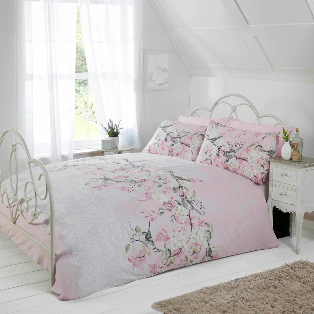 Rapport Home Eloise King Size Pink Duvet Cover Set Image 1
