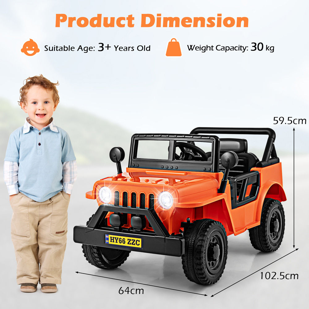 Costway Kids Orange Ride On Truck with Remote Control and 3 Speeds 12V Image 7