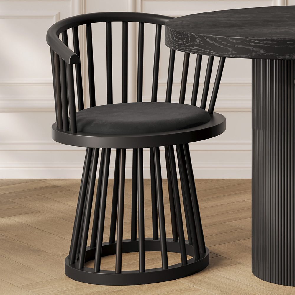 LPD Home Lina Black and Black Dining Chair Image 1