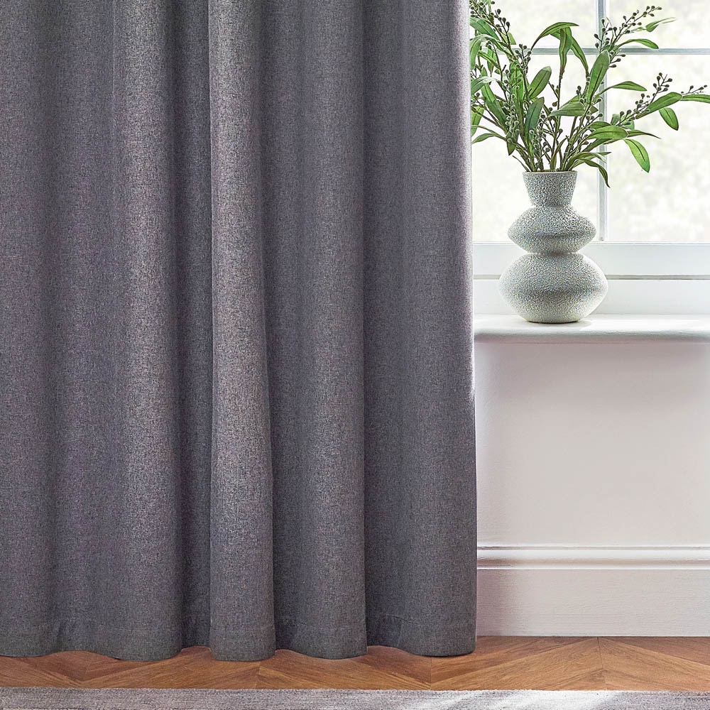 furn. Dawn Charcoal Thermal Blackout Eyelet Curtain 183 x 117cm Image 4