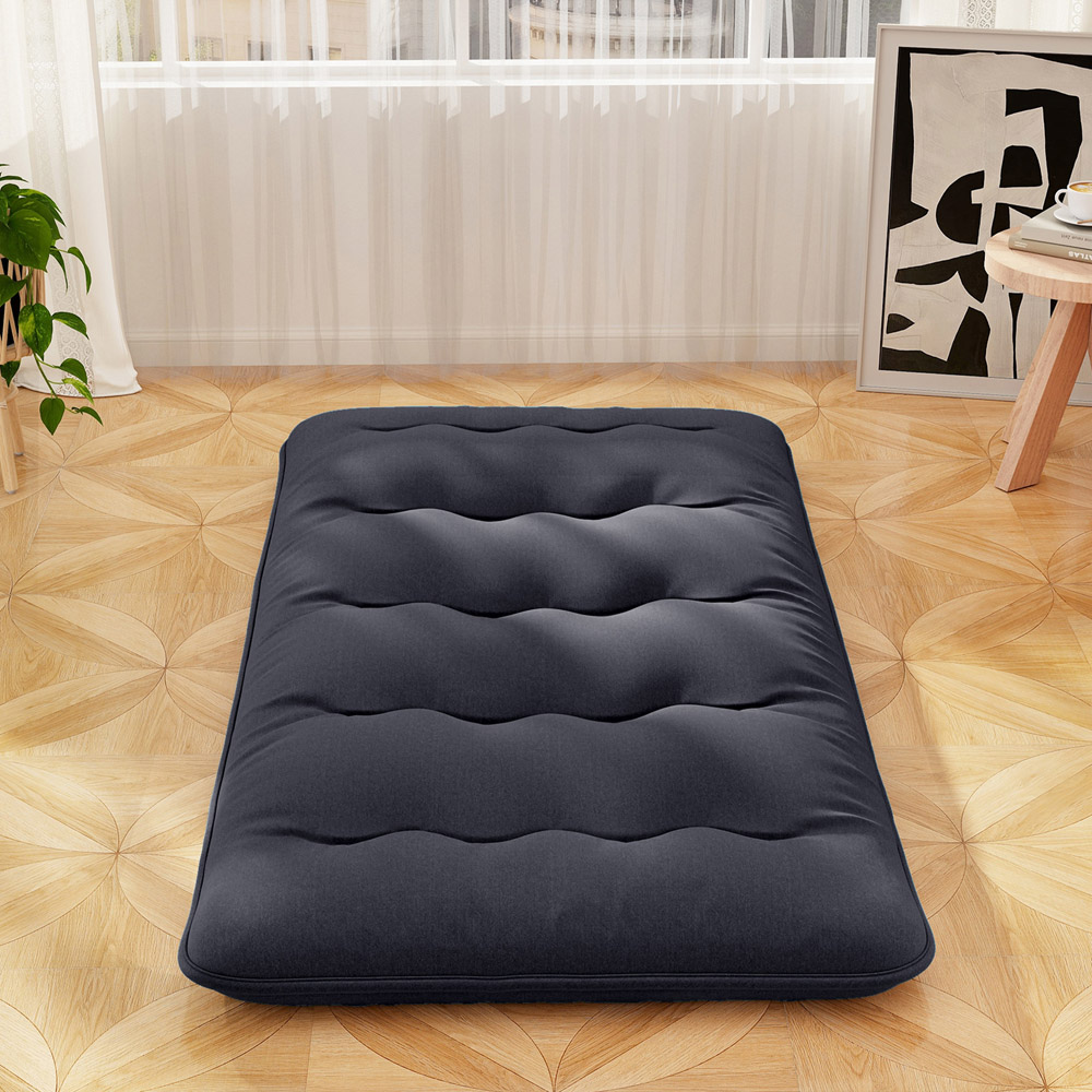 Costway Compact Double Black Japanese Futon Floor Mattress with Bag Image 2