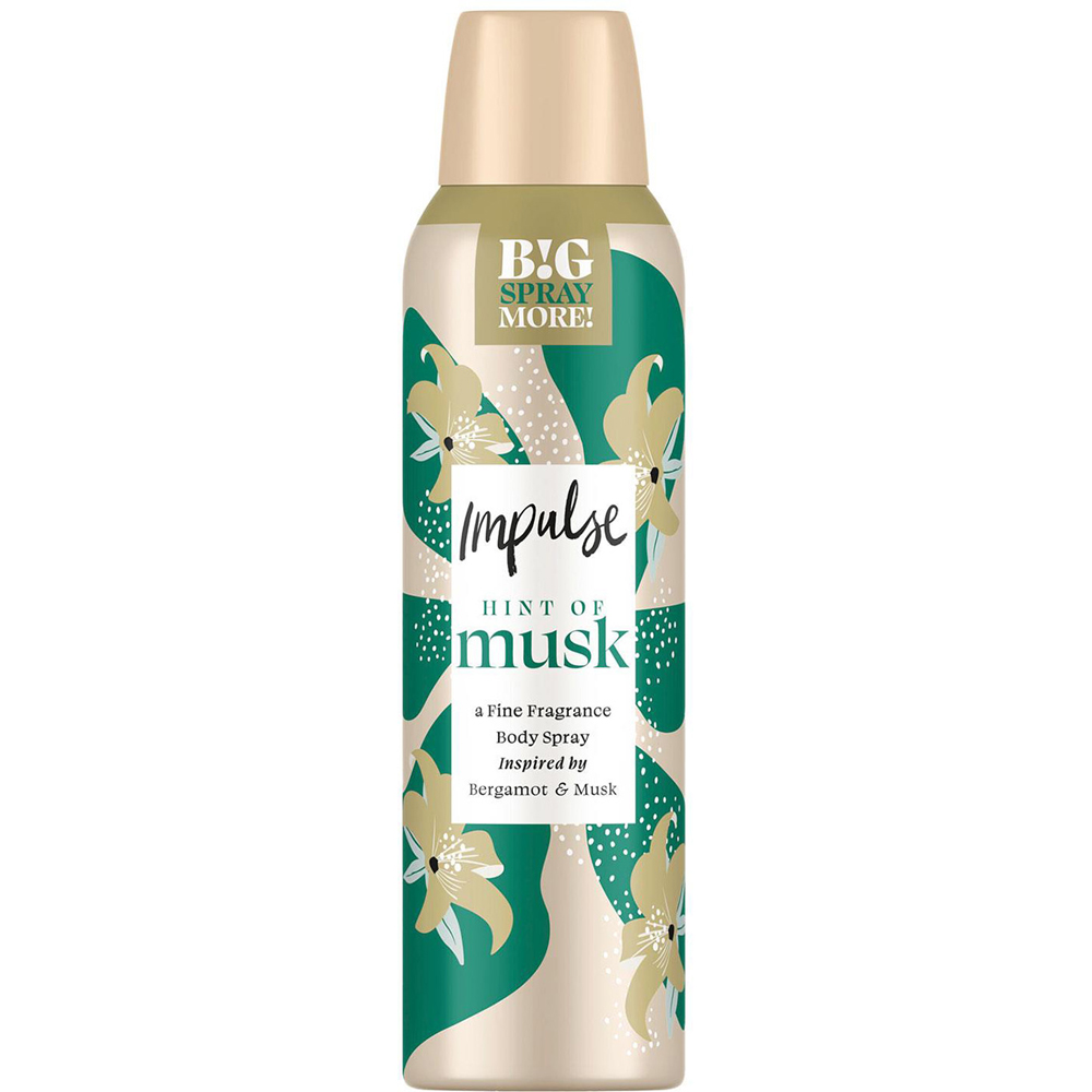 Impulse Hint of Musk and Blend of Natural Scents Body Spray Deodorant 150ml 6 Pack Image 3
