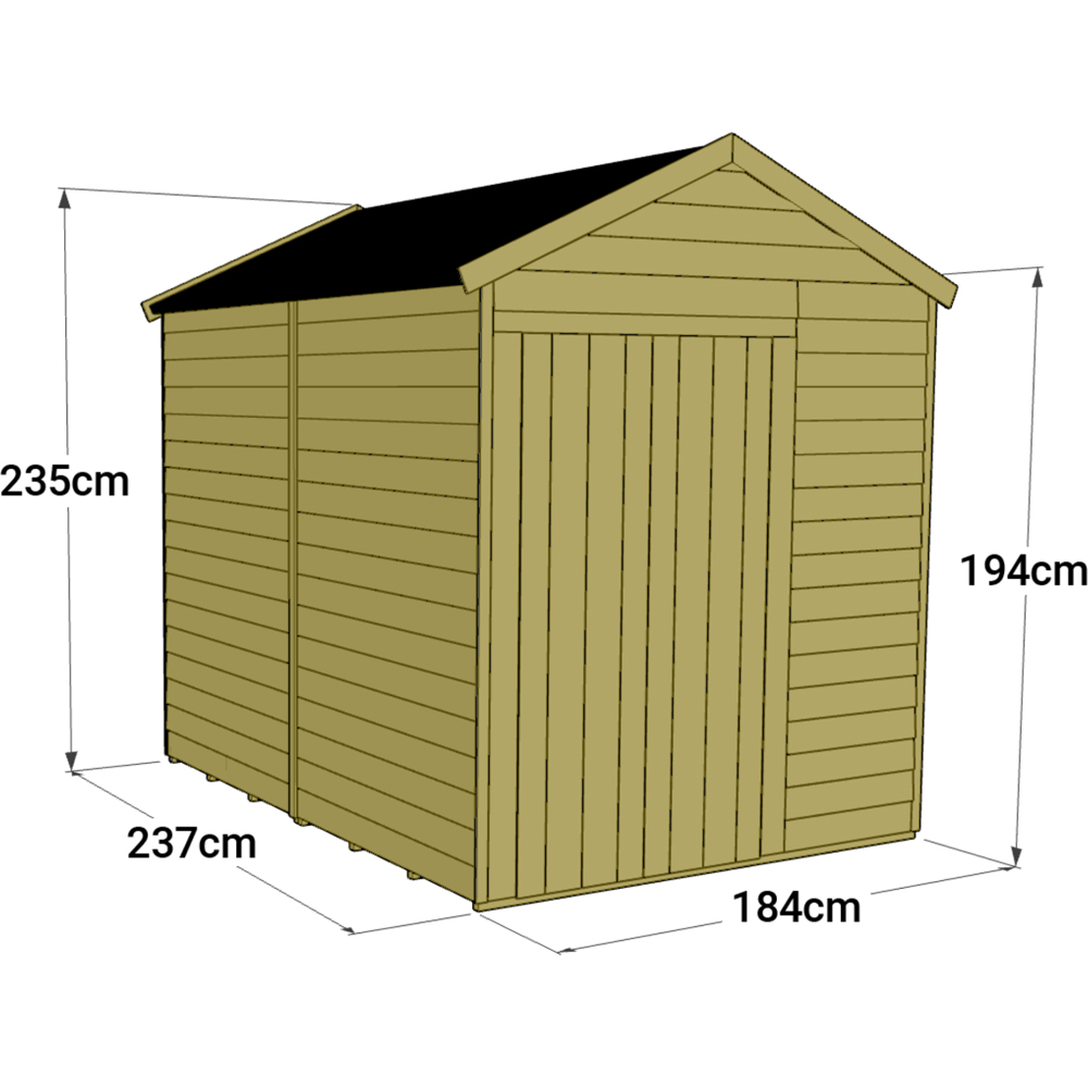 StoreMore 8 x 6ft Double Door Tongue and Groove Apex Shed Image 4