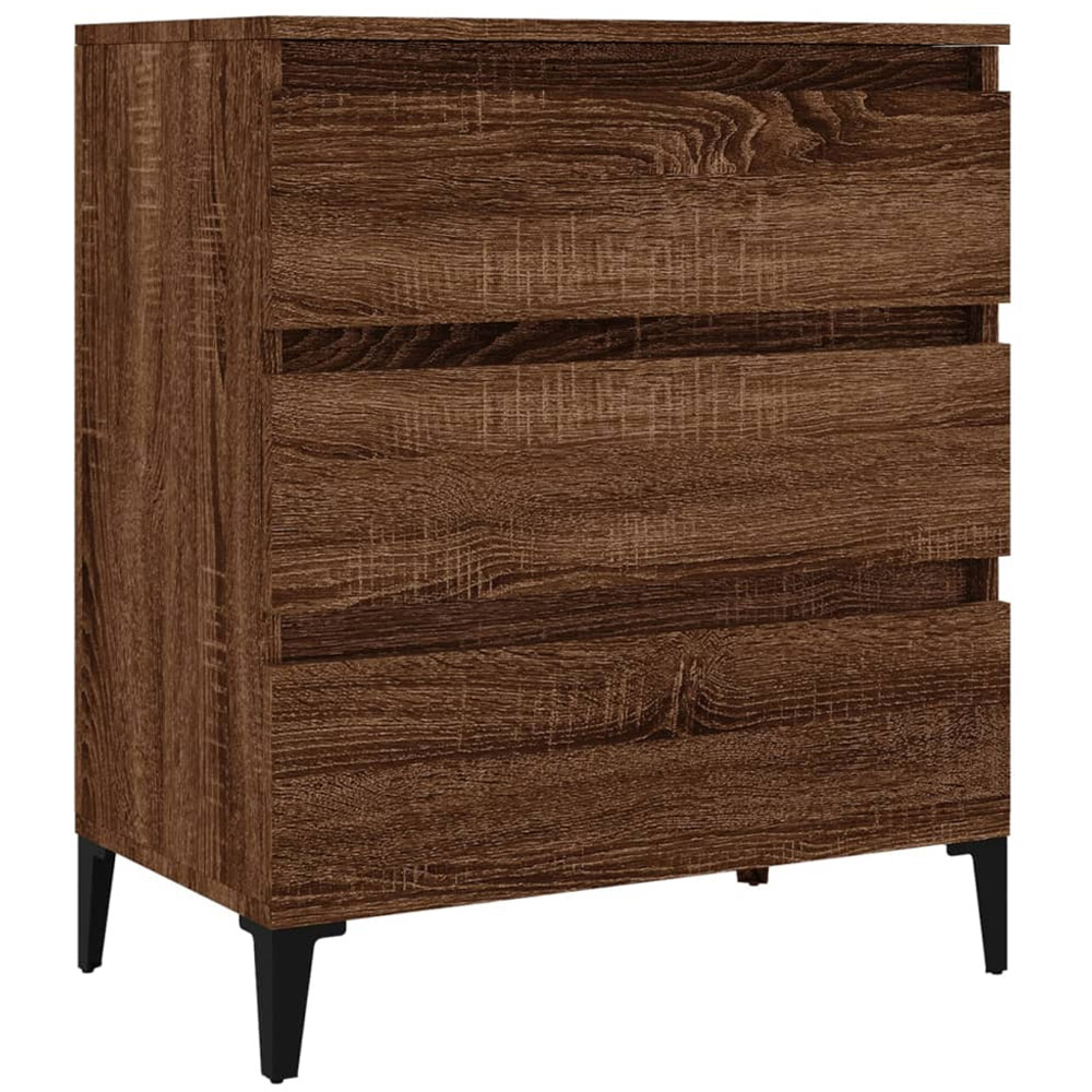 vidaXL 3 Drawer Brown Oak Sideboard Image 2