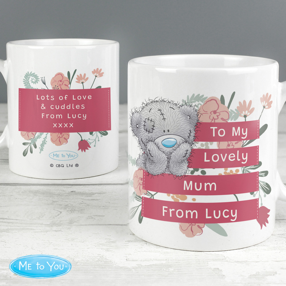 Personalised Memento Personalised Me To You Floral Mug Image 3