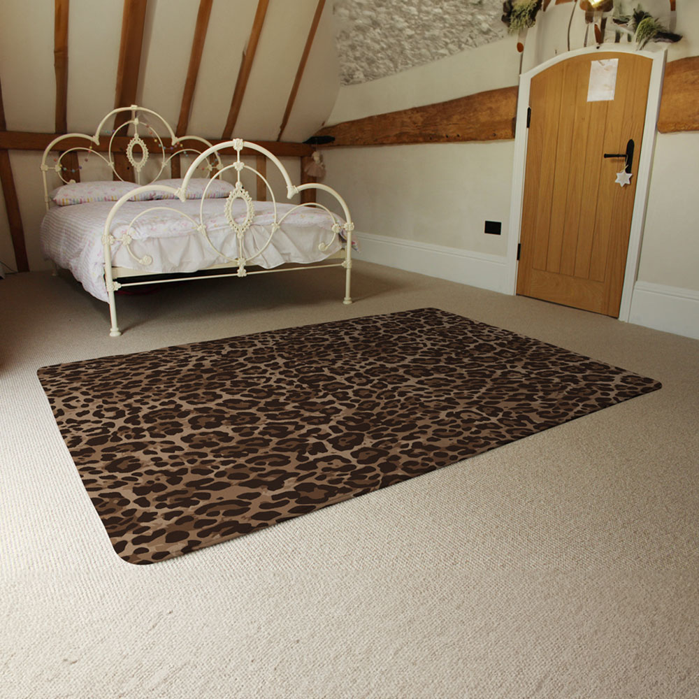 Benjamin Tate Design Faux Wool Extra Large Leopard Print Rug 230 x 160cm Image 4