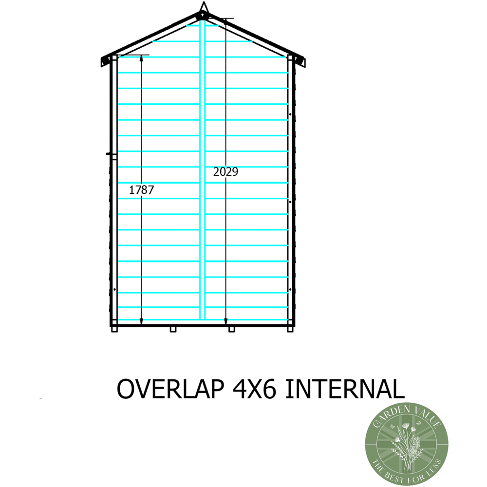 Shire 6 x 4ft Dip Treated Overlap Reverse Apex Shed Image 9