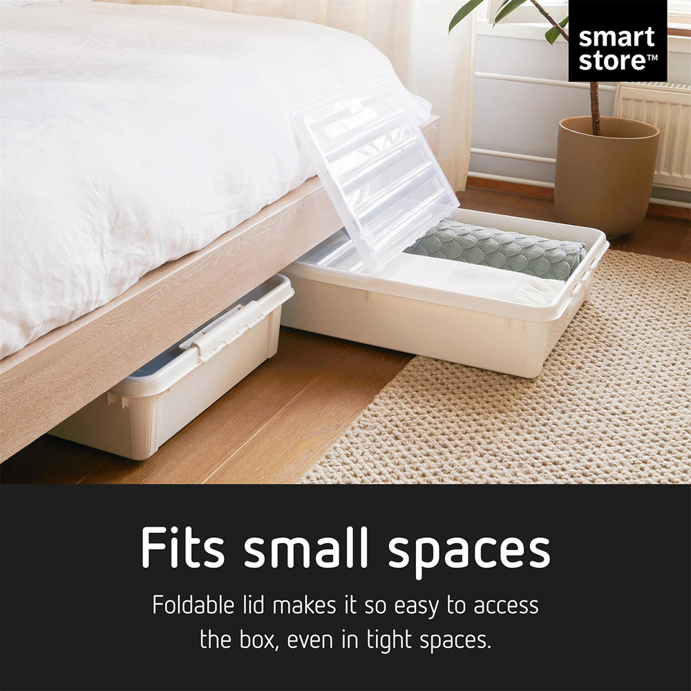 SmartStore Bedroller Underbed Storage Box with Transparent Lid 60L 2 Pack Image 6