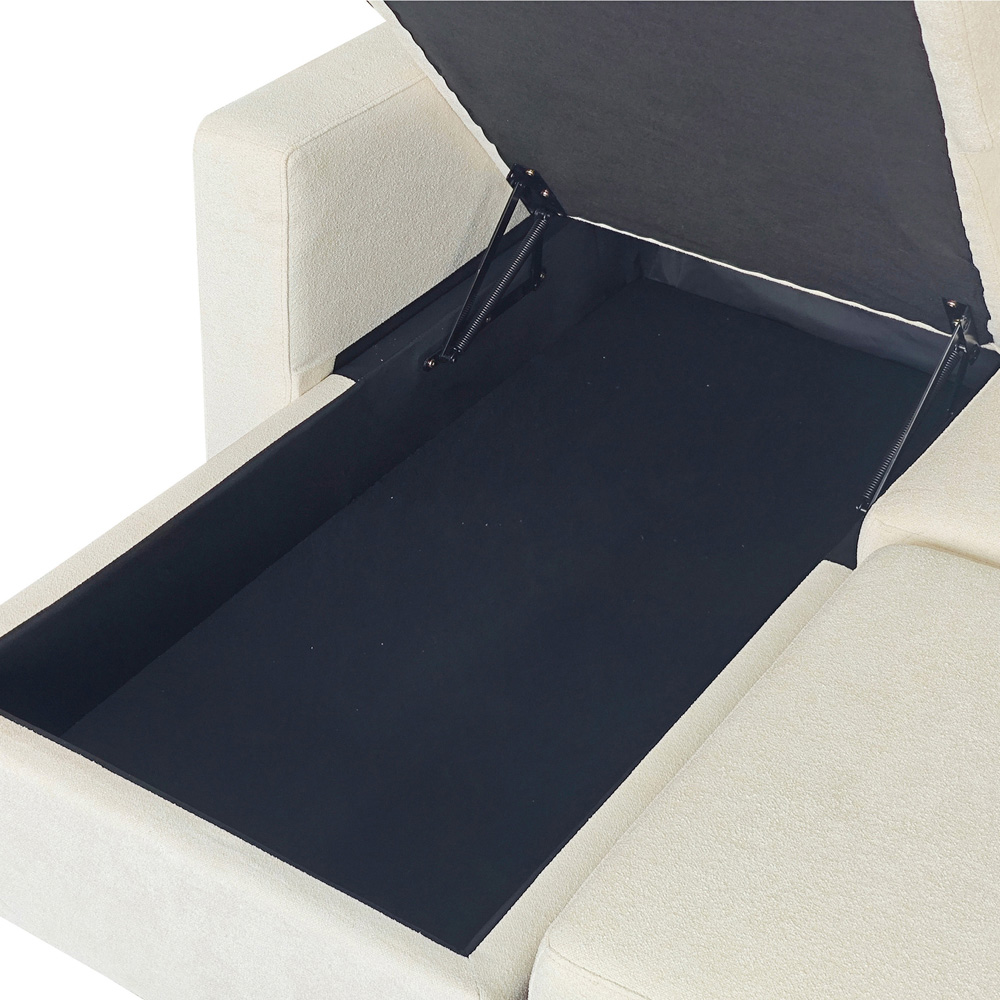 Aspire Nexis 3 Seater Natural Left Hand Chaise Corner Sofa Bed Image 7