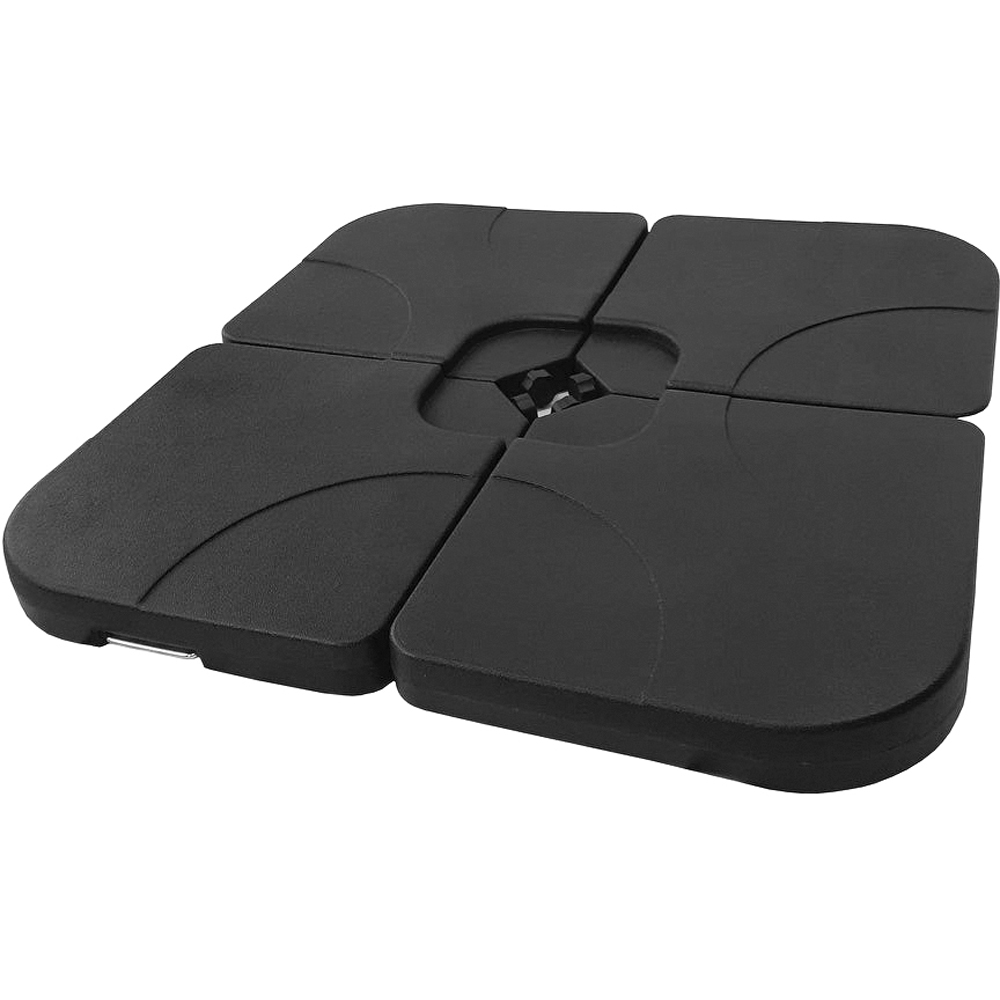 Living and Home Dark Grey LED Square Rotatable Cantilever Parasol with Square HDPE Base 3m Image 2