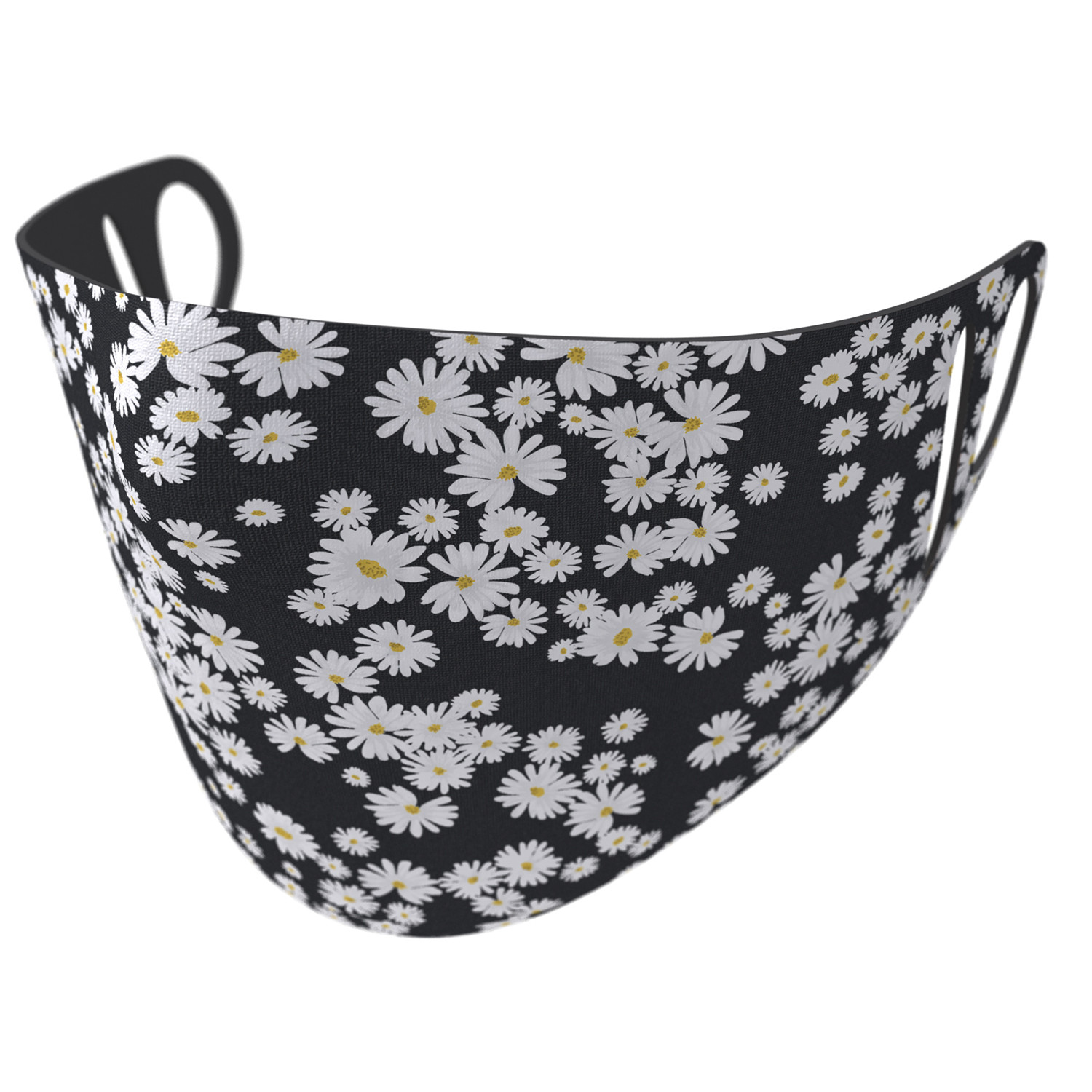 Pack of 2 Floral Fabric Face Masks Black Image 1