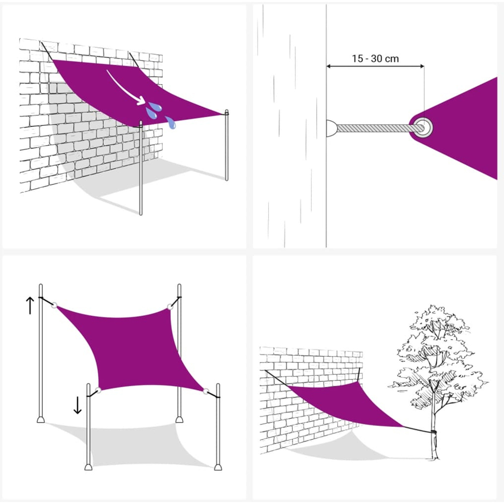 vidaXL Grey Triangular Sun Shade Sail 6 x 6 x 6cm Image 8