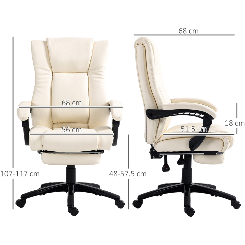 Portland Cream White Swivel Office Chair Image 7