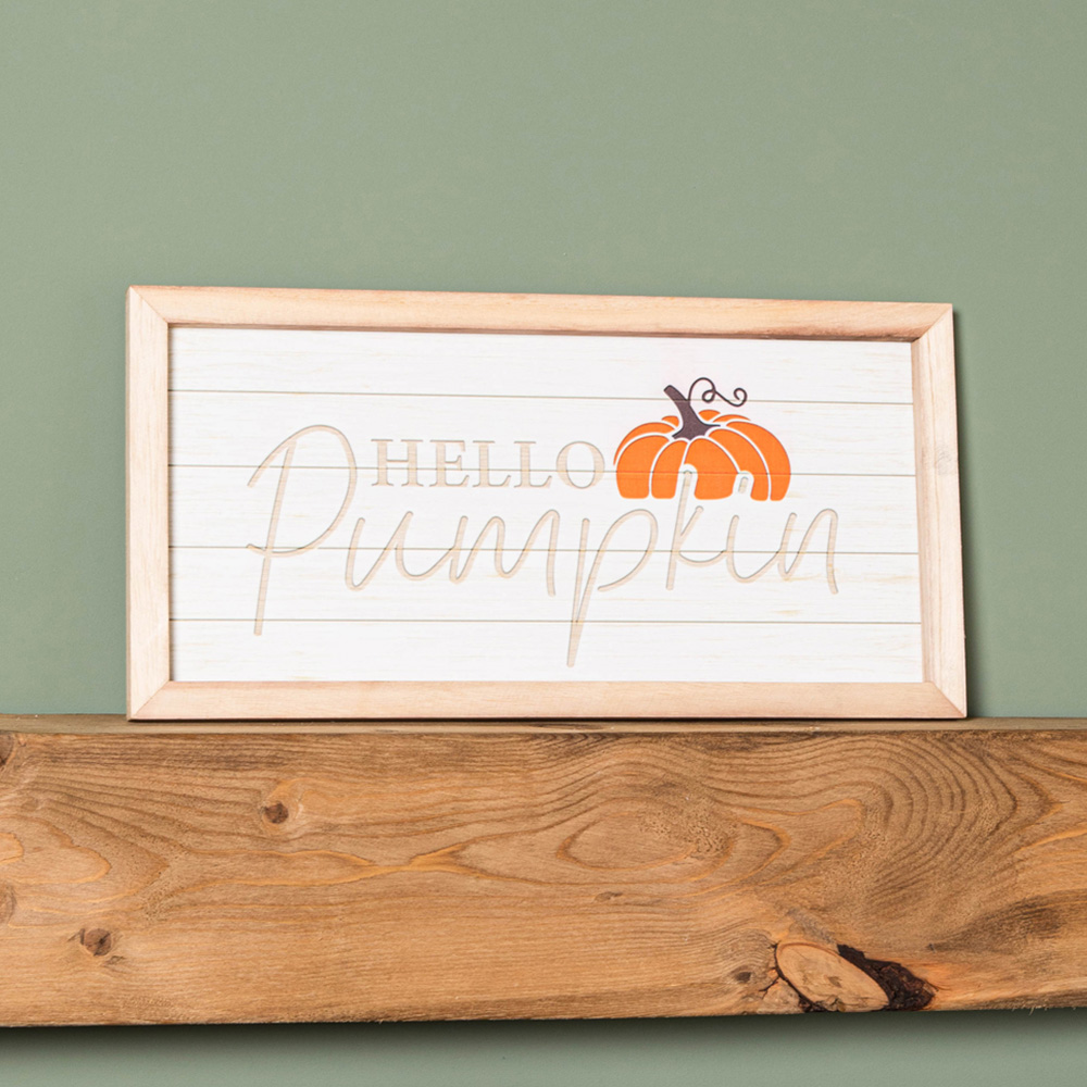 Samuel Alexander Hanging Hello Pumpkin Autumnal Wall Art 46cm Image 2