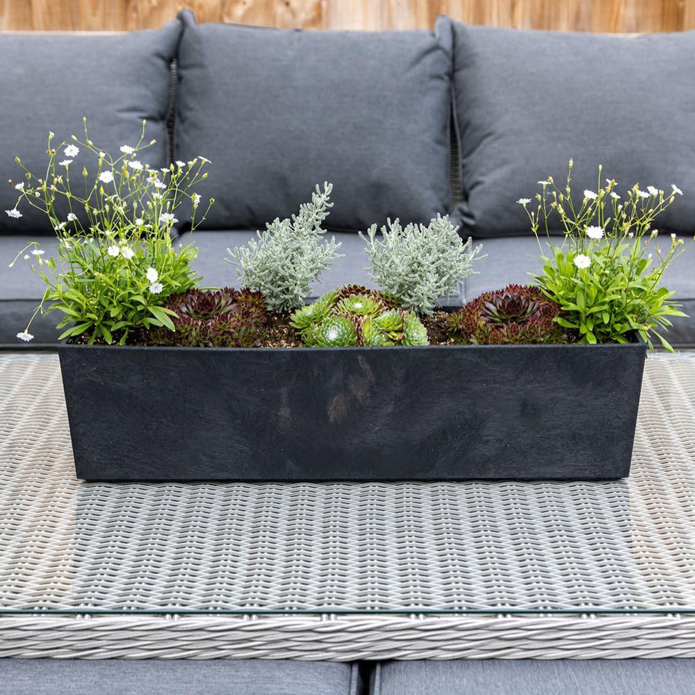 Garden Gear Sonata Slate Trough 15cm 2 Pack Image 2