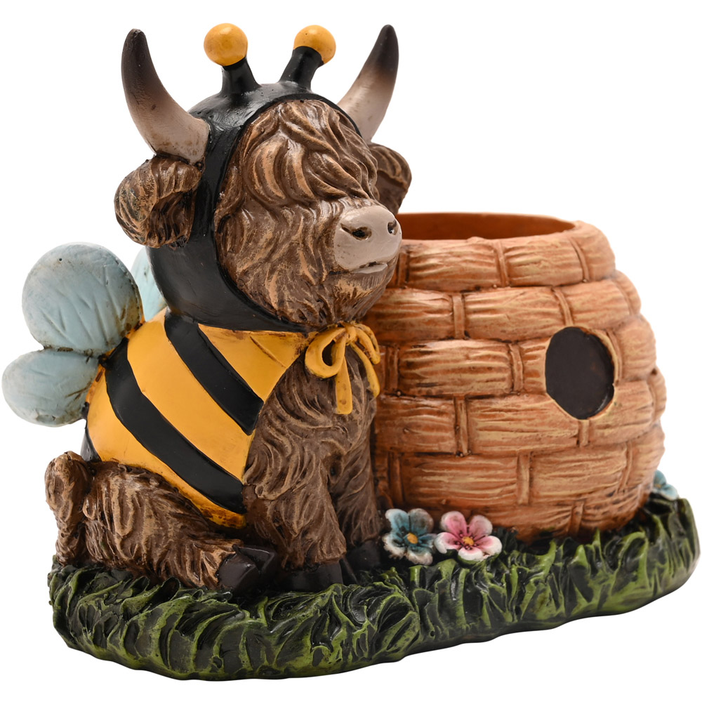 Country Living Highland Cow with Beehive Planter Image 3