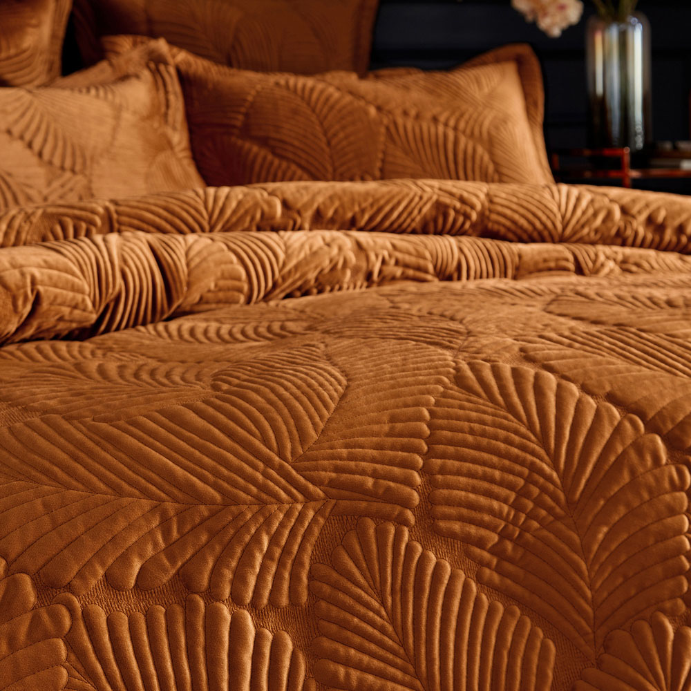 Paoletti Palmeria King Size Rust Duvet Set Image 2