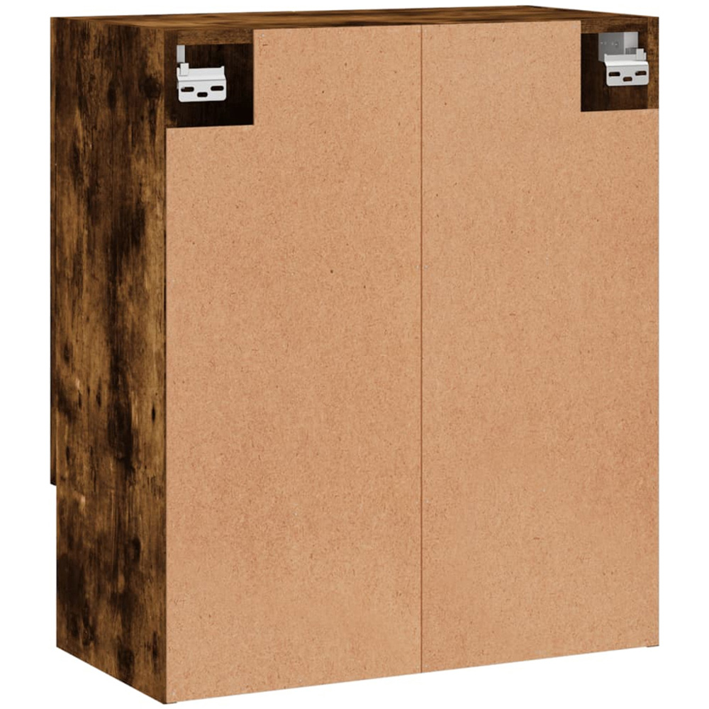 vidaXL 2 Door Single Shelf Smoked Oak Wall Mounted Cabinet Image 8