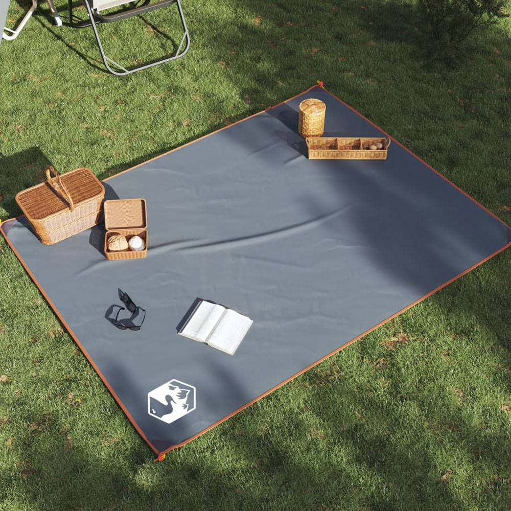Walplus Grey and Orange Picnic Blanket with Pegs 205 x 155cm Image 2