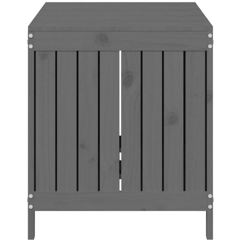vidaXL 64 x 121 x 55cm Grey Pine Wood Garden Storage Box Image 6