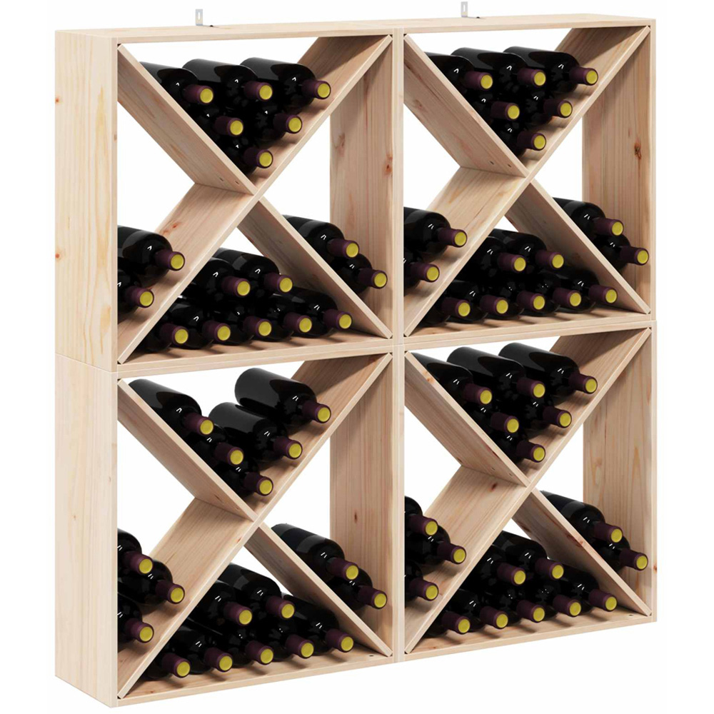 vidaXL 4 Shelf Brown Freestanding Wine Rack Set of 4 Image 5