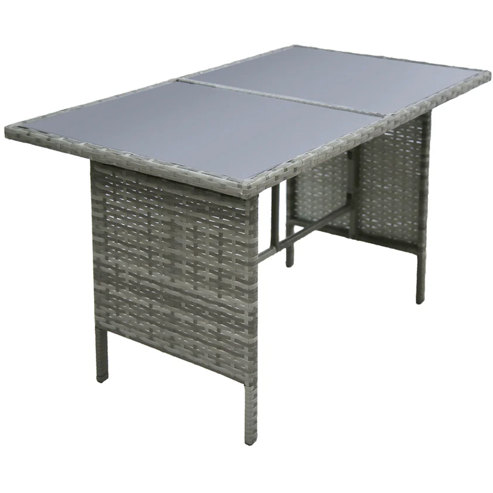 HGD Alia 6 Seater Grey Rattan Garden Corner Dining Sofa Set with Glass Table Image 6
