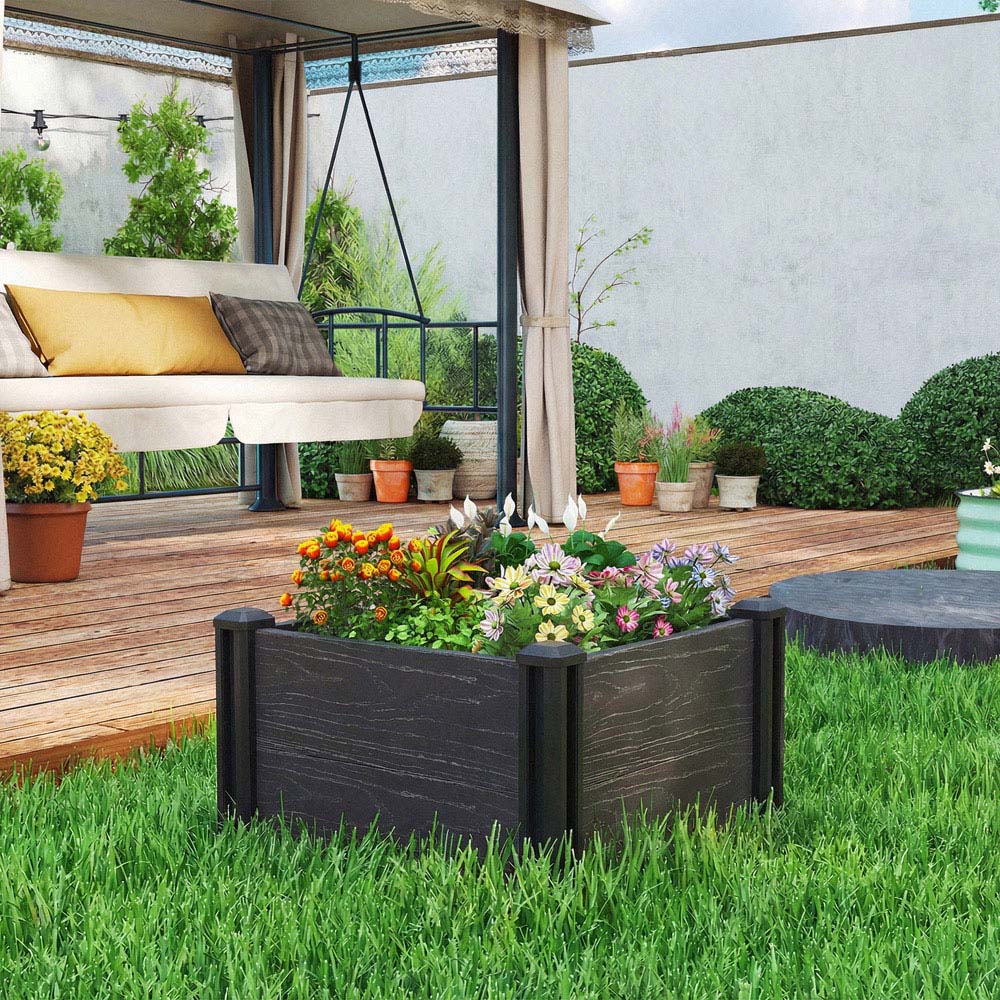 Outsunny Dark Grey Vinyl Raised Garden Bed Kit 30 x 60 x 60cm Image 2