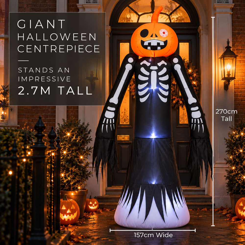 Neo Halloween Inflatable Pumpkin Skeleton Decoration with LED Lights 8.2ft Image 7