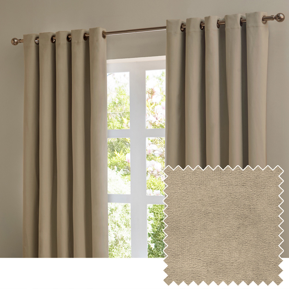 Furn The Ultimate Mocha Velvet Blackout Eyelet Curtains 229 x 183cm Image 6