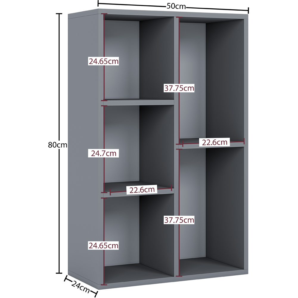 VIDA DESIGNS 5 Shelf Grey Cube Storage Unit Image 9