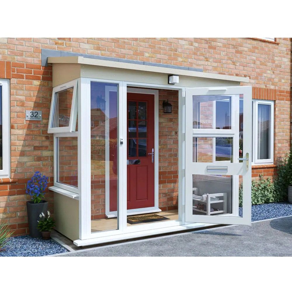 Dunster House Composite AddPorch White uPVC Superfelt Right Hand Door and Windows 2500 x 1000mm Image 2