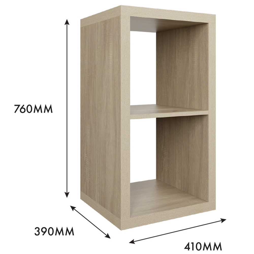 Clever Cube 2 Shelf Light Oak Effect Storage Unit Image 6