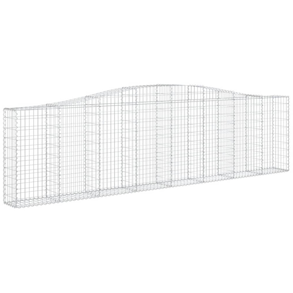 vidaXL Silver Galvanised Iron Arched Gabion Basket 100/120 x 30 x 400cm 15 Pack Image 1