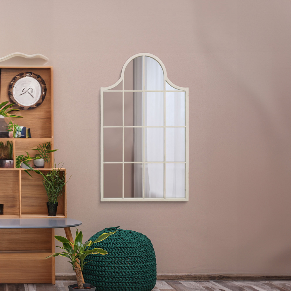 The Arcus White Arched Wall Mirror 104 x 62cm Image 2