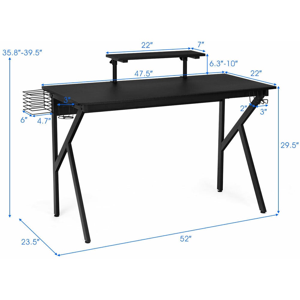 Costway K Frame Computer Desk Black Image 9