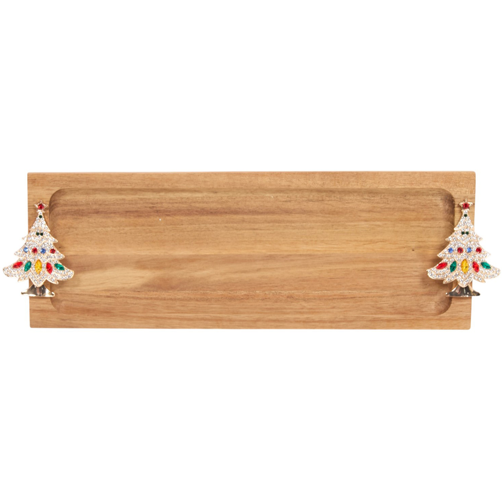 Candy Cane Acacia Wood Cheeseboard Set Image 2