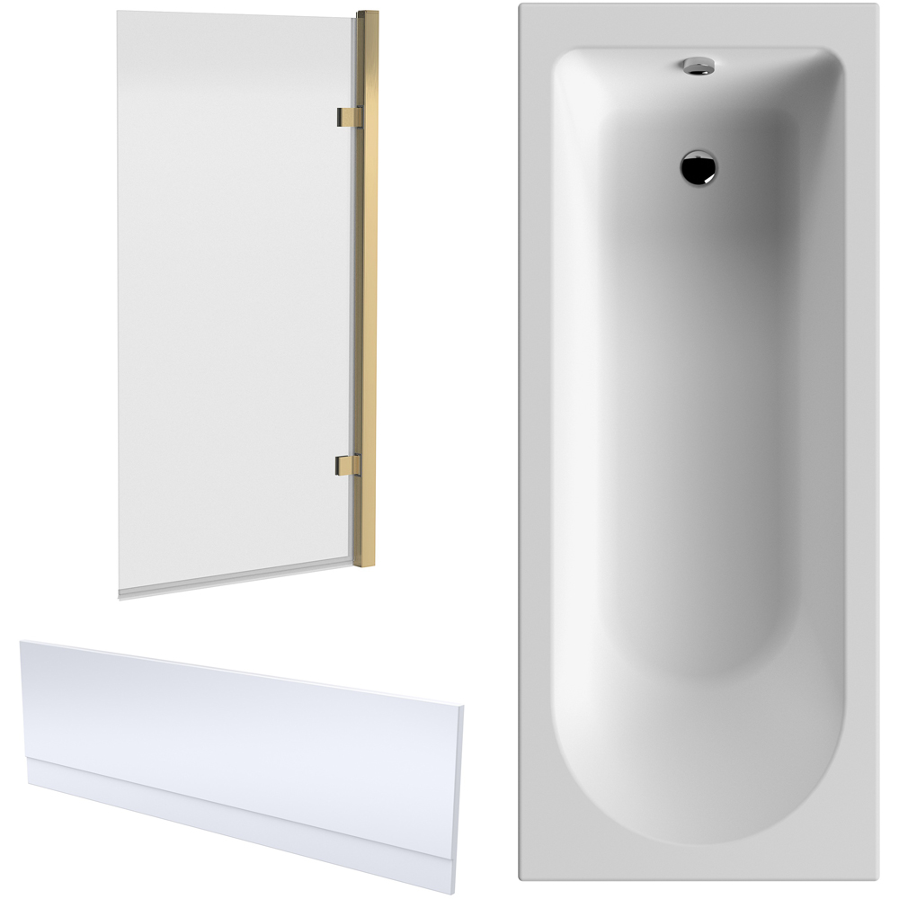 nuie 1700 x 750mm Standard Bath with Panel and Screen Image 1