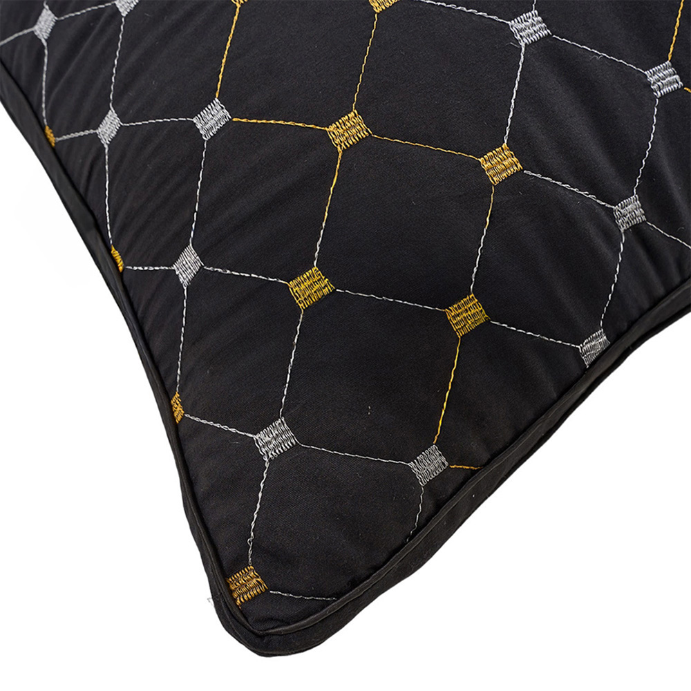 Living and Home Black Geometric Polyester Supportive Pillow Insert 74 x 48cm Image 4