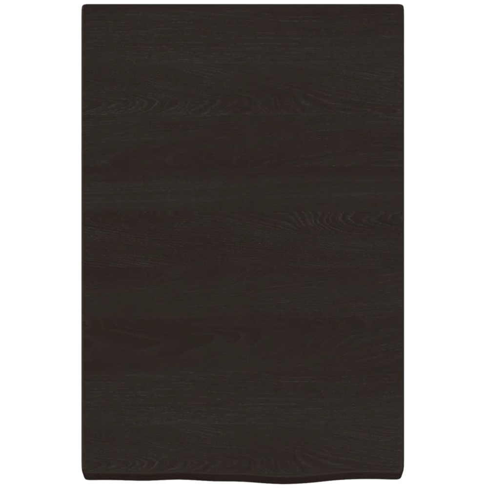 vidaXL 60cm Dark Brown Treated Solid Oak Wood Floating Wall Shelf Image 3