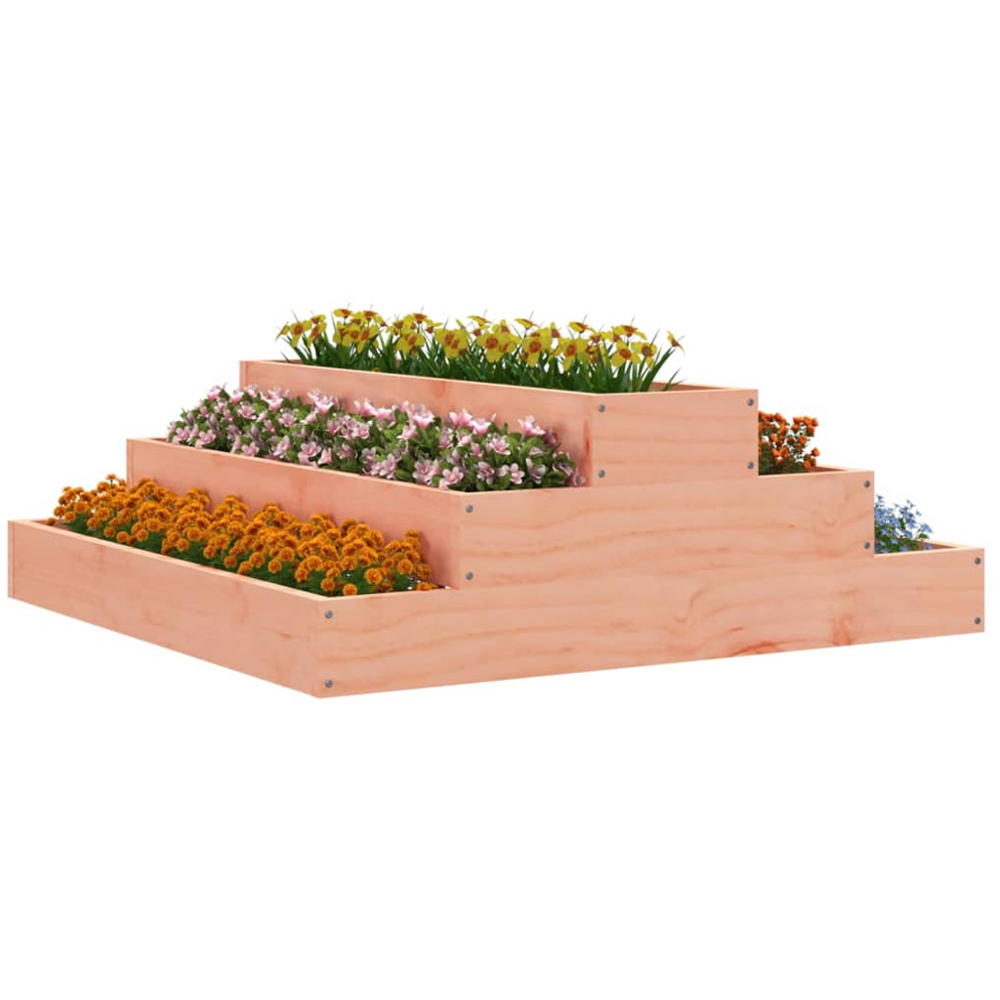vidaXL 3-Tier Natural Douglas Wood Garden Planter 27 x 80 x 80cm Image 2