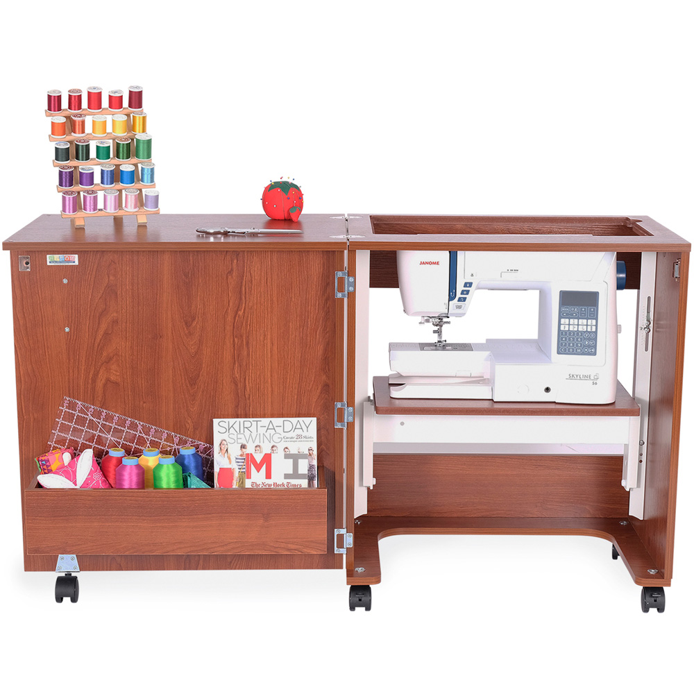 Arrow Cabinets 105 Teak Judy Fold-Away Sewing Cabinet Image 4
