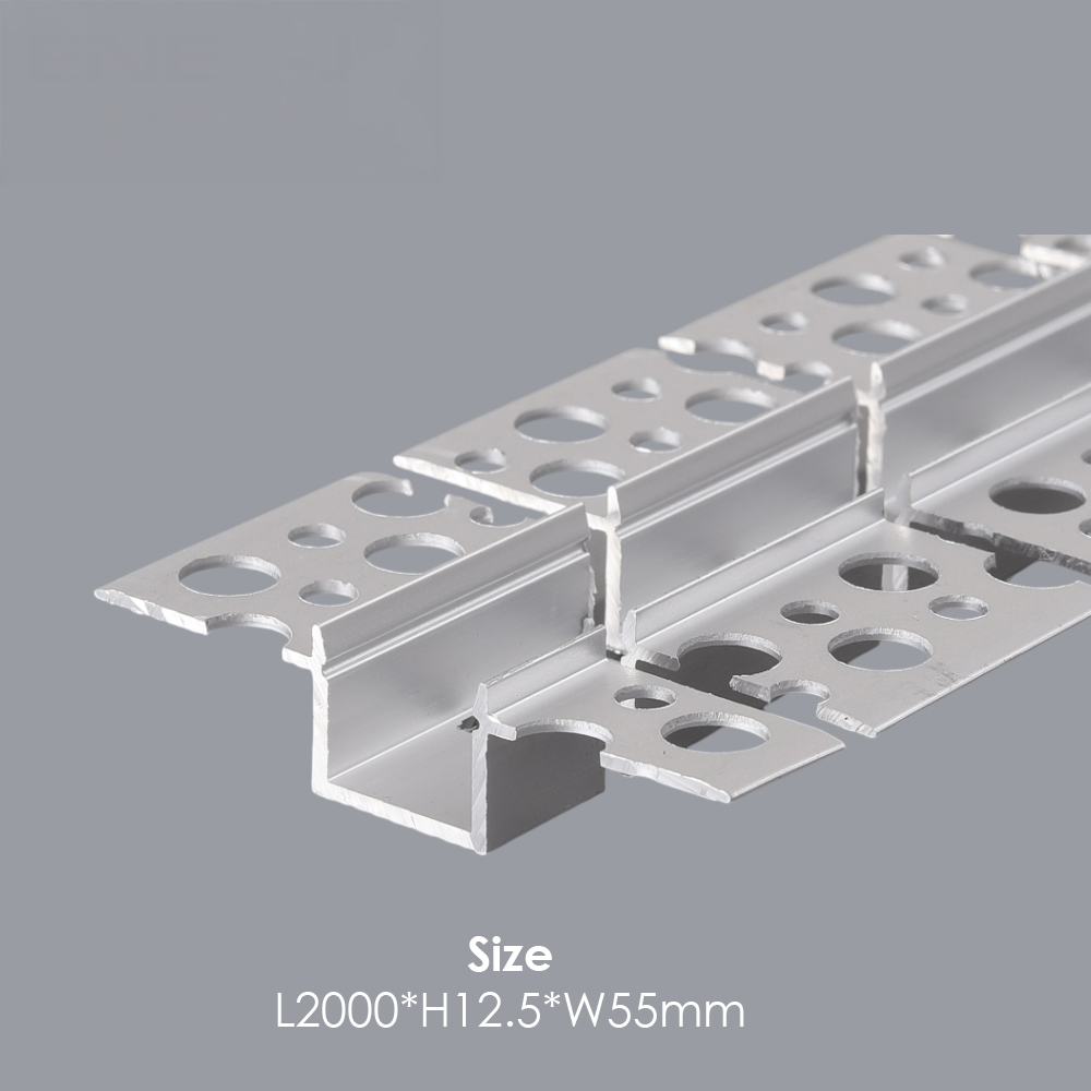 ENER-J Recessed Plasterboard Trimless Alum LED Profile with Flange 55 x 12.5mm 4 Pack Image 5