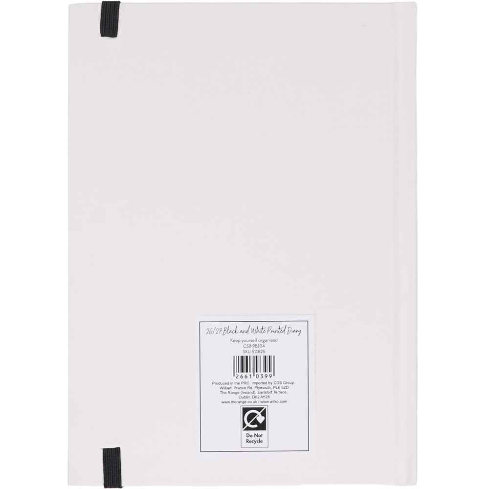 2027 Black and White Printed Diary Image 4