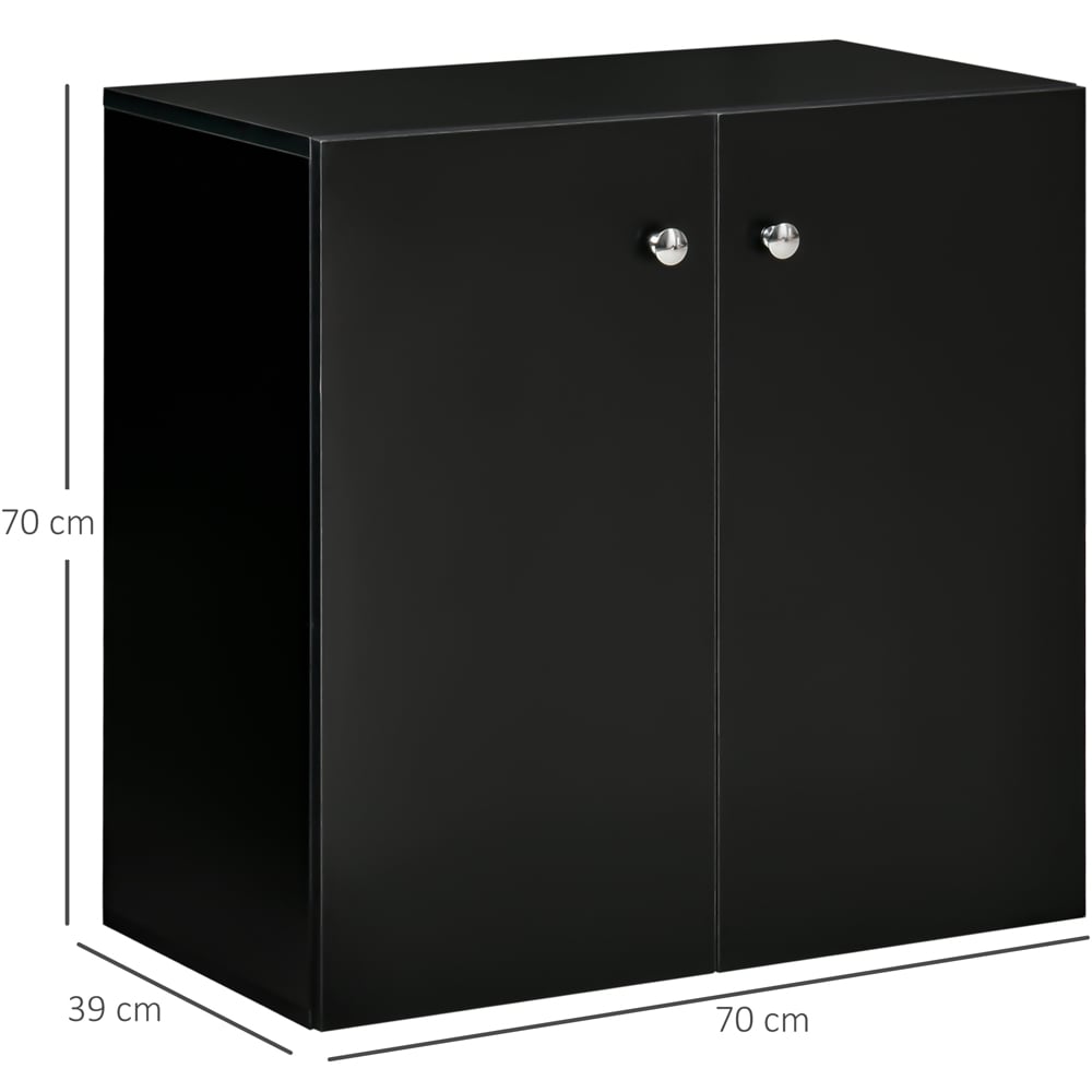 Portland 2 Door Black Storage Cabinet Image 8