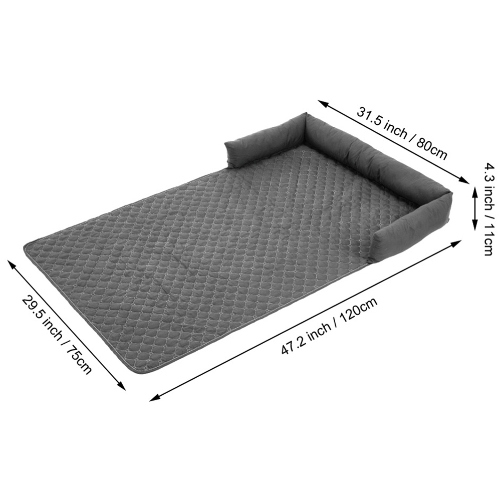 H&O Direct Dark Grey Waterproof Bolster Pet Mat 75 x 120cm Image 5