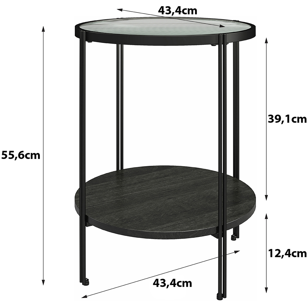 Dorel Wainwright Black Oak Round End Table Image 8