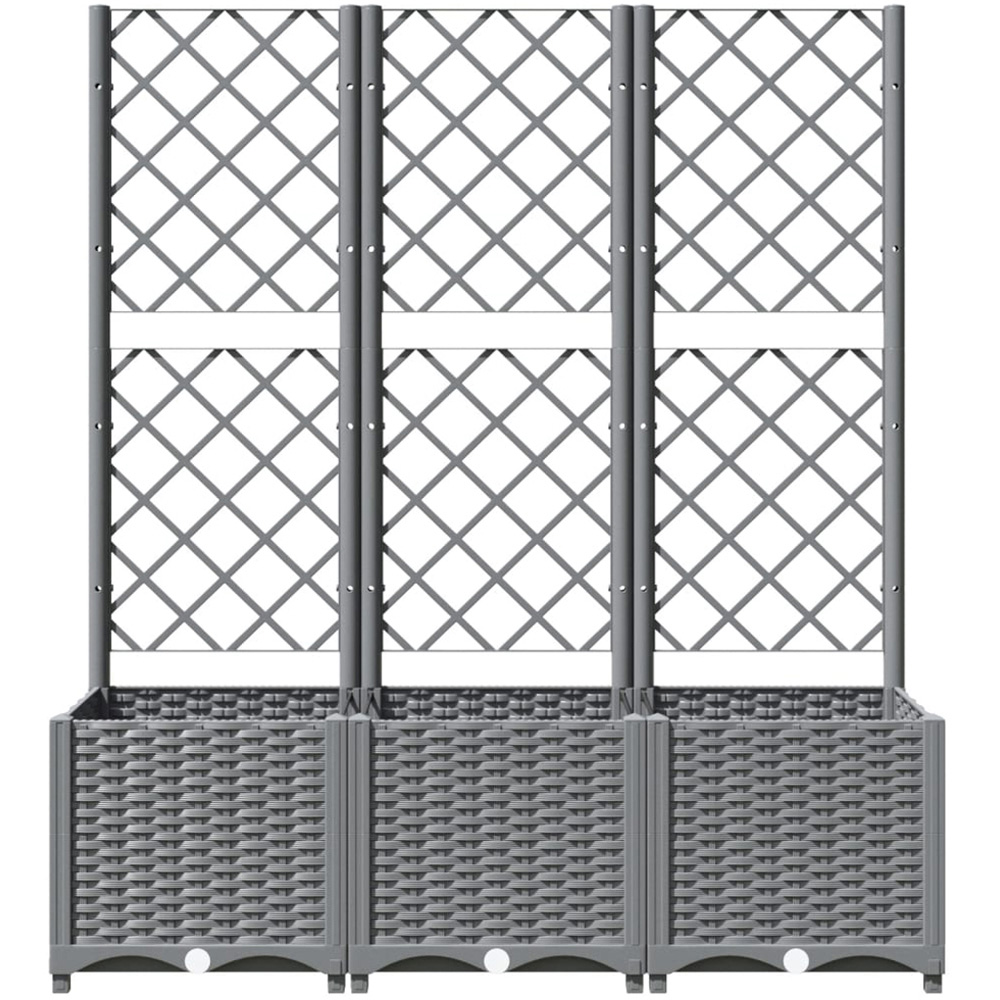 vidaXL Light Grey Polypropylene Garden Planter with Trellis 136 x 40 x 120cm Image 3