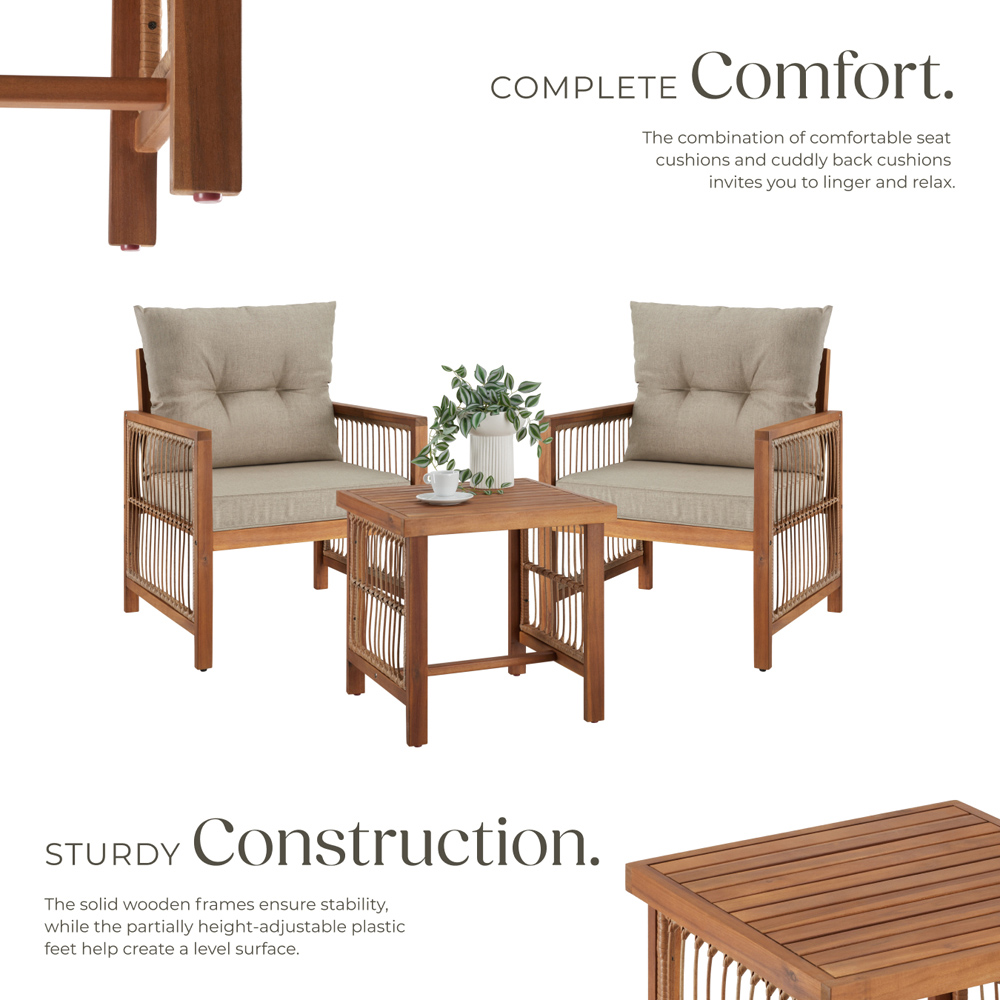 tectake Eivissa 2 Seater Rope Design Garden Furniture Set Image 3