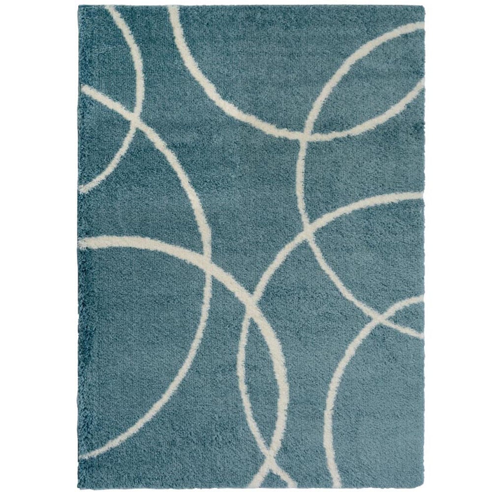 Homemaker Blue and Ivory Bubbles Snug Shaggy Rug 160 x 230cm Image 1