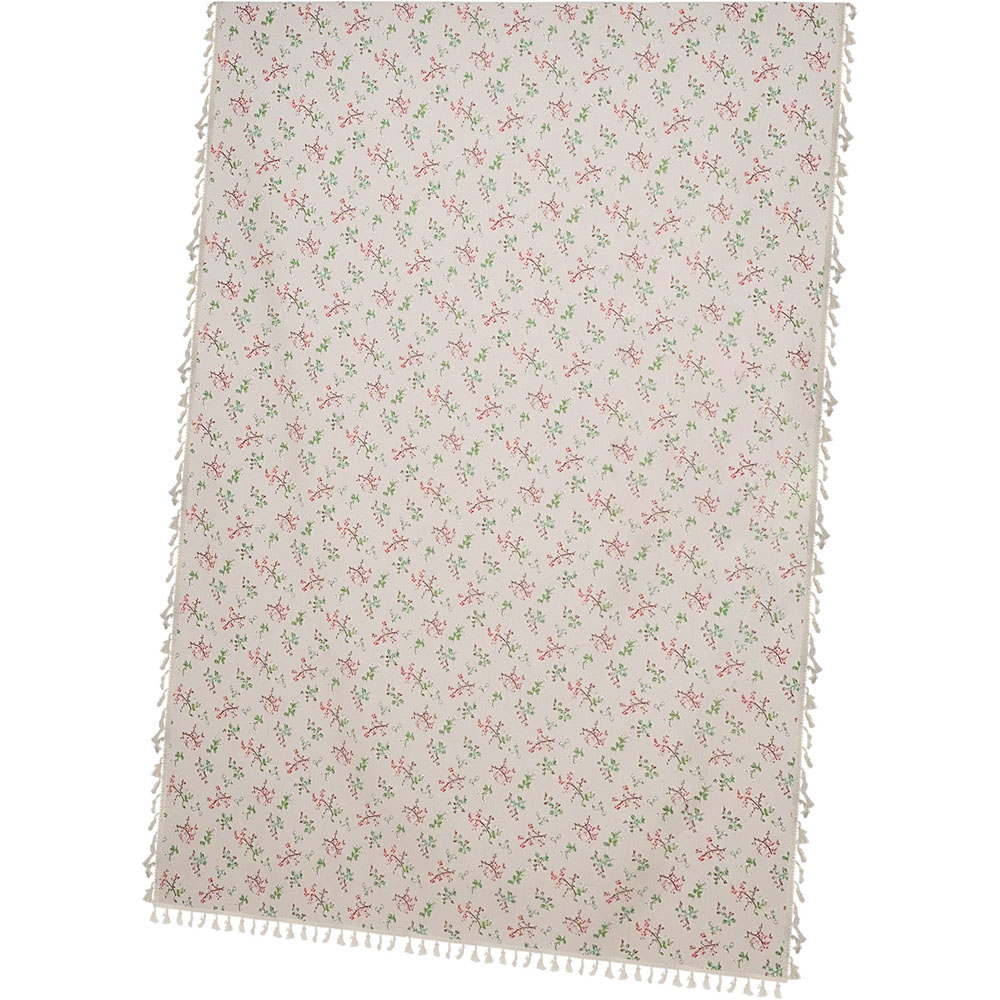 Living and Home Beige Bohemian Botanical Print Semi Sheer Curtain 245 x 150cm Image 6